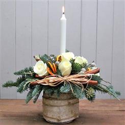 Jack Frost Table Centre with Candle