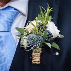 Buttonhole Blue &amp; White