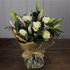 White Rose &amp; Lily Bouquet